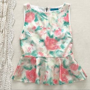 Alice & Olivia Sequence Peplum Top